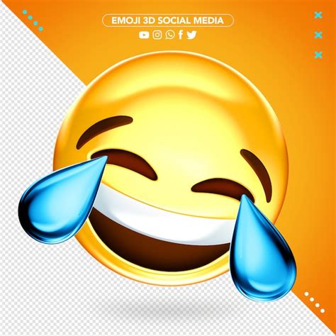 Premium PSD 3d Emoji Smiling With Tears Mockup