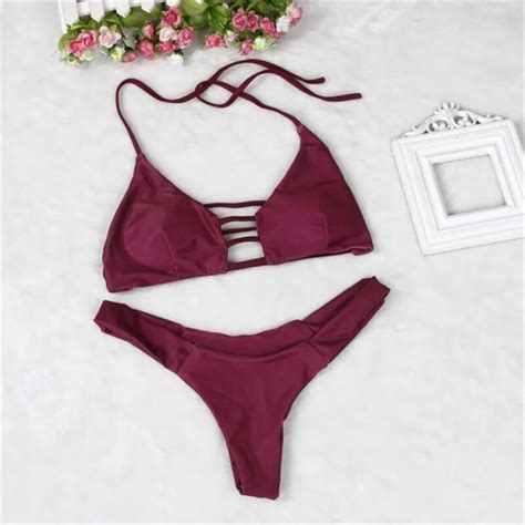 Bikini 2019 Sexy Bandage Low Waist Bikini Set Swimwear Women Swimsuit