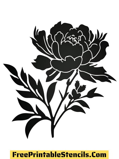 Free Printable Peony Stencils And Silhouettes Free Printable Stencils