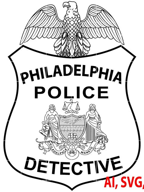 Philadelphia Detective Police Logo Seal Badge Custom Ai Vector