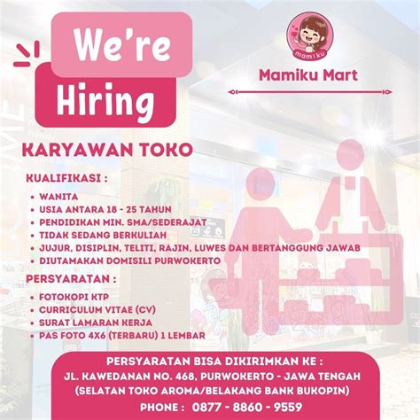 Lowongan Kerja Karyawan Toko Mamiku Mart Purwokerto Loker Purwokerto