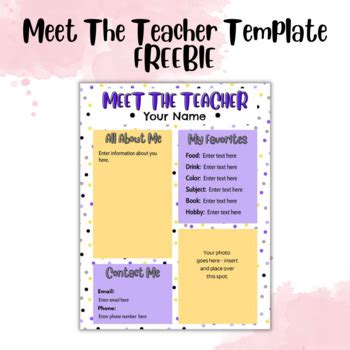 Meet The Teacher Template FREEBIE By Simply Teaching Tinies TPT