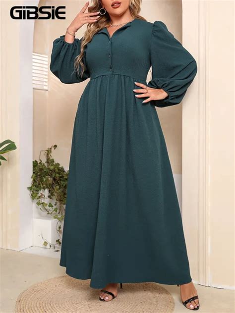 Plus Size Lantern Sleeve Party Dress Ontinva