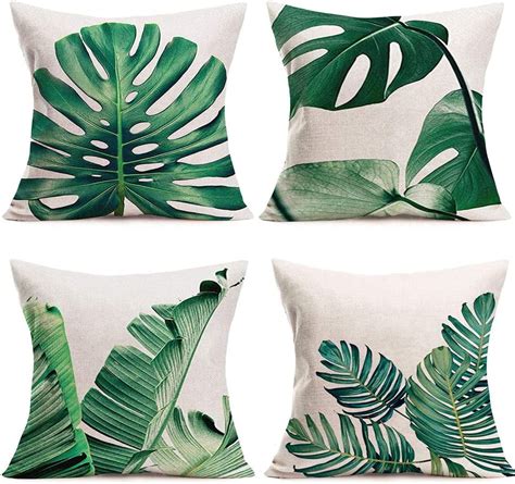 Jxnuo Summer Style Home Decorative Throw Pillow Covers Vintage Tropical