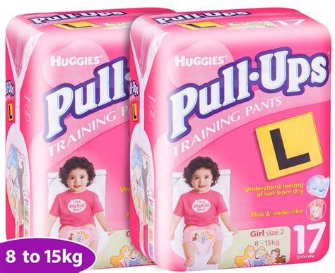 2 X Huggies Pull Ups Training Pants Size 2 Girls 8 15kg 17pk