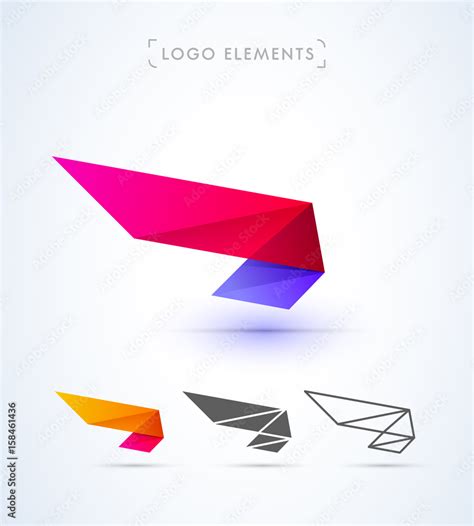 Abstract Aircraft Wing Logo Design Material Design Style Stock Vector