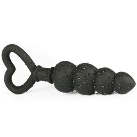 Silicone Anal Plug Anus Pacifiers With Pulling Ring Heart Shape Butt Beads