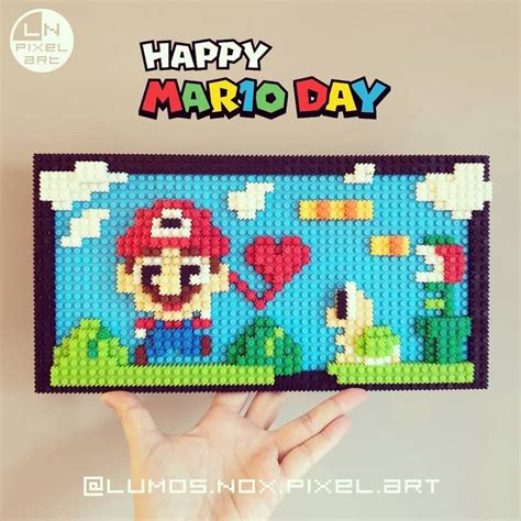 Mario Bros Pixel Art With Pix Brix Pixel Art Pixel Art Pattern