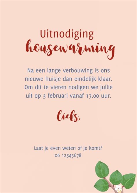 Uitnodiging Housewarming Pimpelmees Kaartje Go