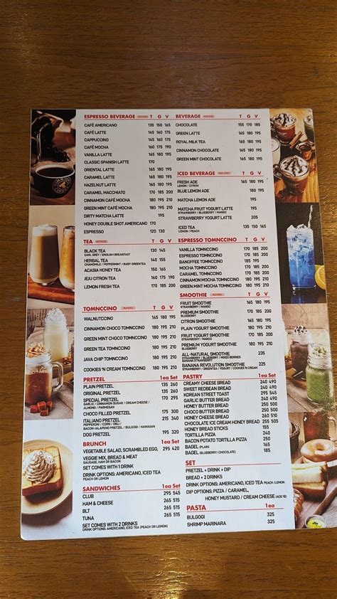 Menu at Tom N Toms Coffee - Bacolod cafe, Bacolod, MXQ4+G8C