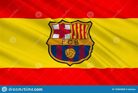 Flag Football Club Barcelona Spain Editorial Image Illustration Of