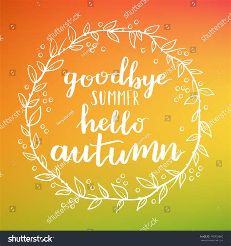 Goodbye Summer Hello Autumn Round Frame Stock Vector Royalty Free