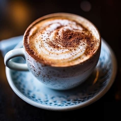 AI Generated Illustration Of A Steaming Hot Cappuccino Topped With A