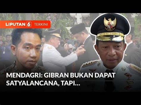 Mendagri Tito Sebut Gibran Bukan Dapat Penghargaan Satyalancana