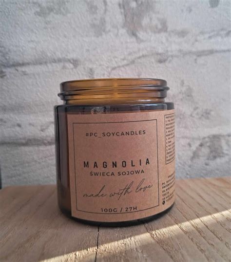 Świeca Sojowa Zapachowa Magnolia 120ml 27h PC soycandles Sklep