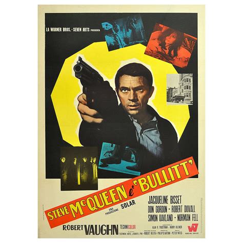 Original Vintage Movie Poster For The Film Bullitt Starring Steve