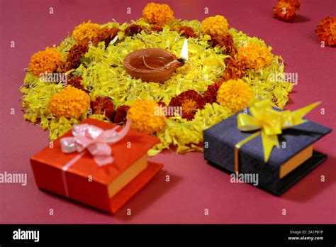 Diwali Diya Decoration With Flowers