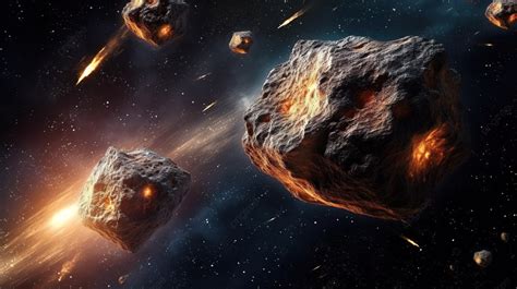 Fondo Asombrosos Meteoritos En La Vasta Extensión Del Espacio Escena De