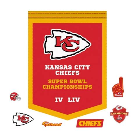 Kansas City Chiefs Super Bowl Champions Banner Giant Nfl Removable