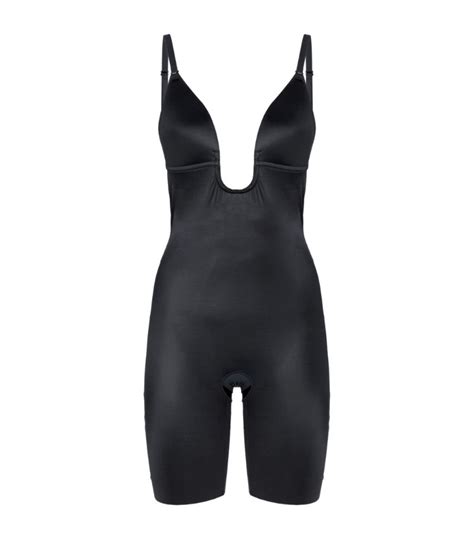 Womens Spanx Black Suit Your Fancy Plunge Mid Thigh Bodysuit Harrods Uk