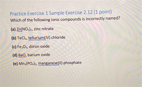 Solved Practice Exercise Sample Exercise Point Chegg