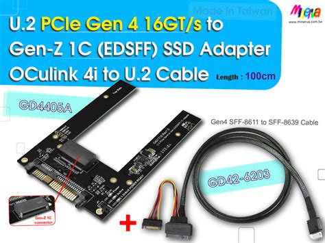 U 2 Pcie 4 0 To Edsff Gen Z 1c Adapter For Intel Dc P4511 E1 S Edsff