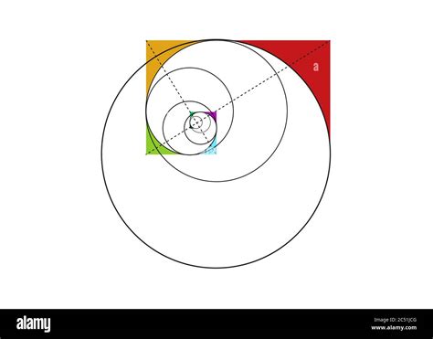 Cercle De S Quence Fibonacci Rapport D Or Formes G Om Triques En