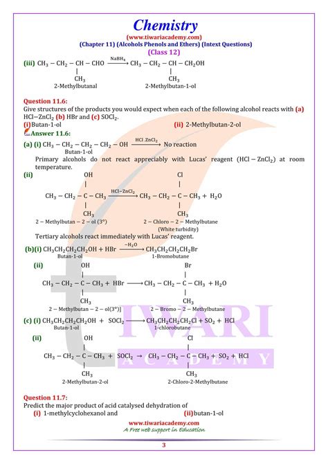 Ncert Solutions For Class 12 Chemistry Chapter 11 Alcohol Phenol Ether