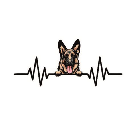 German Shepard Dog Heartbeat T Shirt Print Shirts Doggy Tee