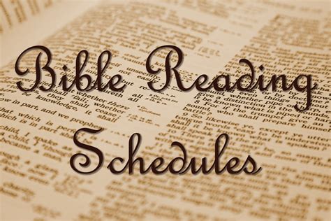 Printable Bible Reading Schedules - Pioneer Peak Baptist Church