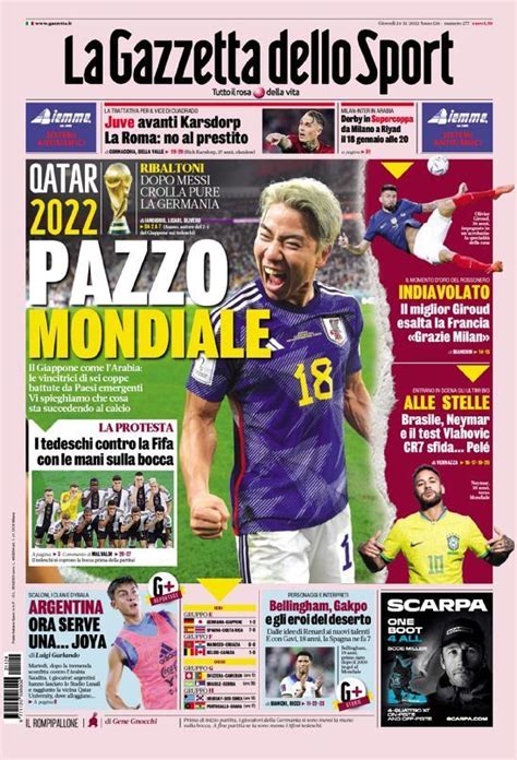 Capa La Gazzeta Dello Sport Novembro Capasjornais Pt