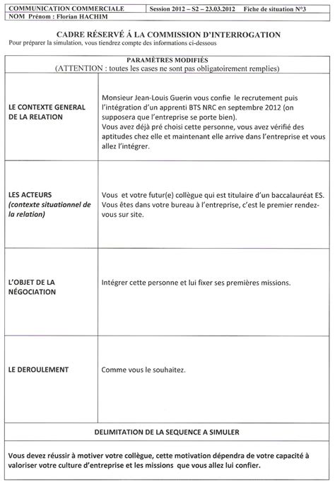 Fiche De Communication Oral Bts Ag Vierge