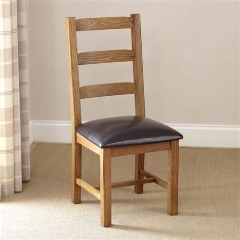 Rustic Oak Ladder Back Dining Chair The Furniture Market