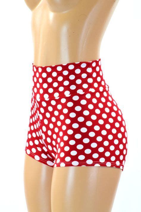 Red And White Polka Dot Print High Waist Pinup By Coquetryclothing Red