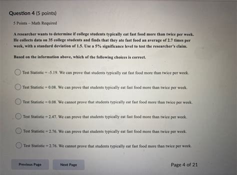 Solved Question 4 5 Points 5 Points Math Required A