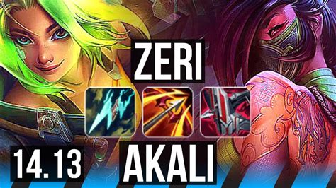 ZERI Vs AKALI MID Quadra Rank 8 Legendary 17 5 13 NA