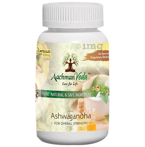 Aachman Veda Ashwagandha Capsule 500mg For Overall Strength 60 Each