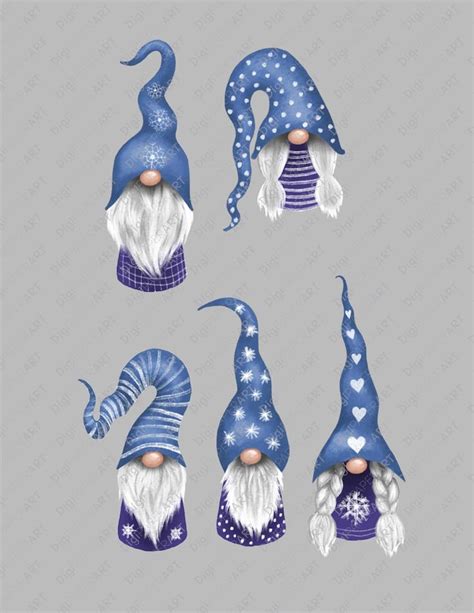 Christmas Gnomes Clipart Scandinavian Nisse Clip Art Nordic Etsy