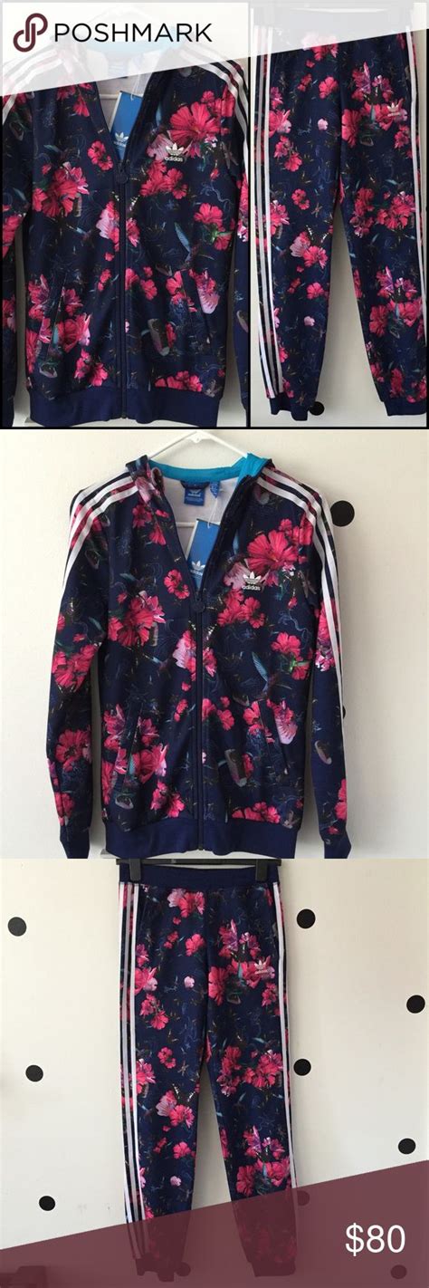 Nwt Adidas Tracksuit In Floral Print Adidas Floral Girls Tracksuit Adidas Tracksuit