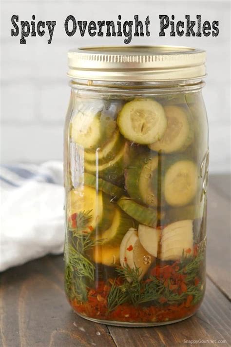 Spicy Pickle recipe, an easy recipe for spicy overnight pickles with not that many ingredients ...