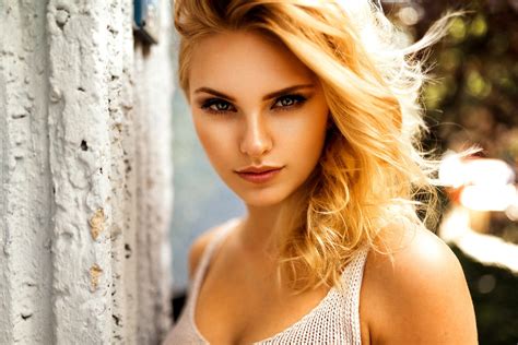 Women Blonde Face Carla Sonre P Portrait Miro Hofmann Hd