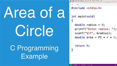 Area Of A Circle C Programming Example Youtube