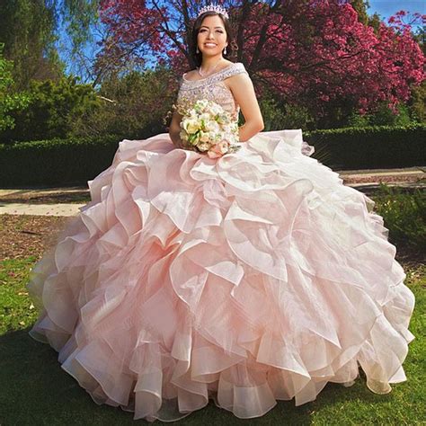 Off The Shoulder Pink Quinceanera Gown Pageant Dresses From Wedding