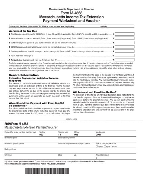 MA DoR M 4868 2019 2021 Fill Out Tax Template Online US Legal Forms