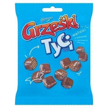 Grześki Tyci Mini wafelki z kremem o smaku kakaowym w czekoladzie