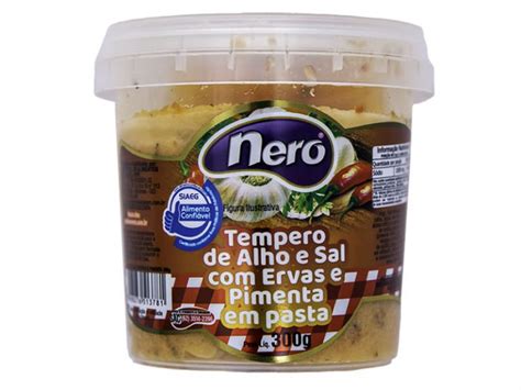 TEMPERO DE ALHO E SAL C ERVAS E PIMENTA EM PASTA 300G Produtos Nero