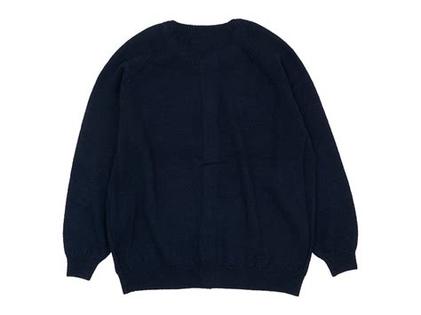 Maillot Mature Wool Raglan Crew Cardigan Navy Maillot Rusk