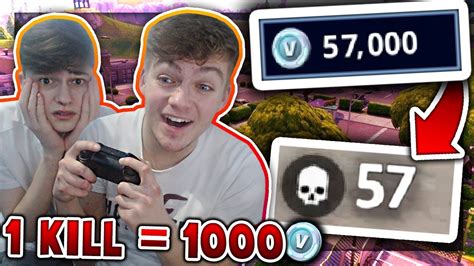 Giving My Big Brother 1000 Vbucks For Every Kill In Fortnite Battle Royale 1 Kill 1000