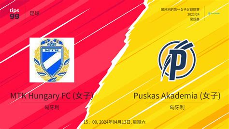 MTK Hungary FC 女子 对阵Puskas Akademia 女子 2024年04月13日在匈牙利的第一女子足球联赛