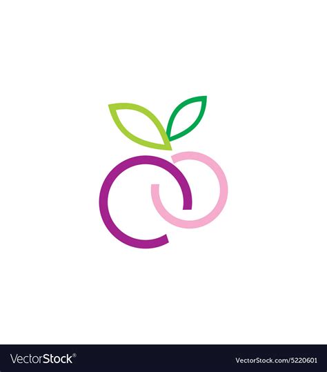 Fruit plum purple organic logo Royalty Free Vector Image